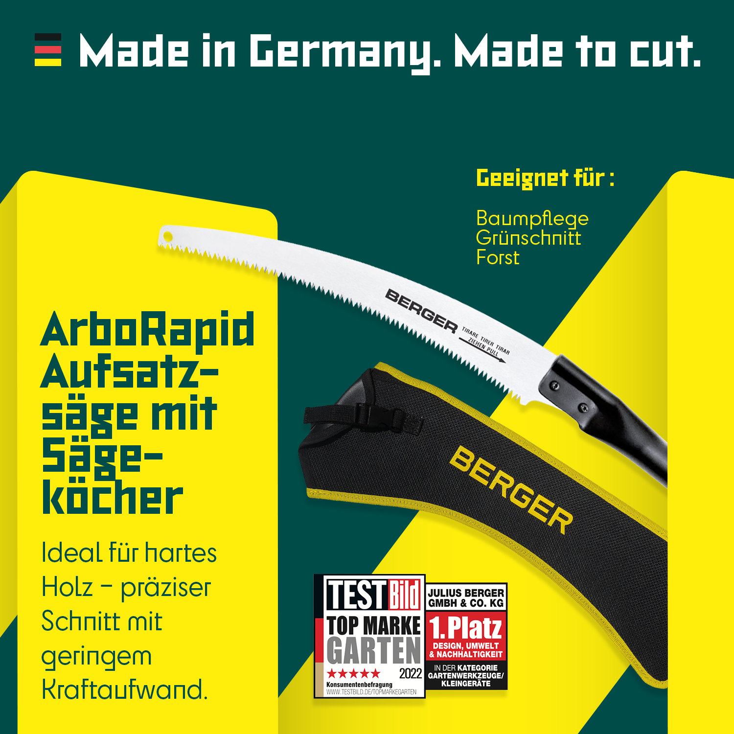 Berger ArboRapid Set 63811 | Bestehend aus ArboRapid Aufsatzsäge 63812 + Sägeköcher Basic 5129 - Julius Berger GmbH & Co. KG