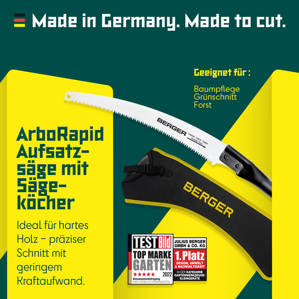Berger ArboRapid Set 63811 | Bestehend aus ArboRapid Aufsatzsäge 63812 + Sägeköcher Basic 5129 - Julius Berger GmbH & Co. KG