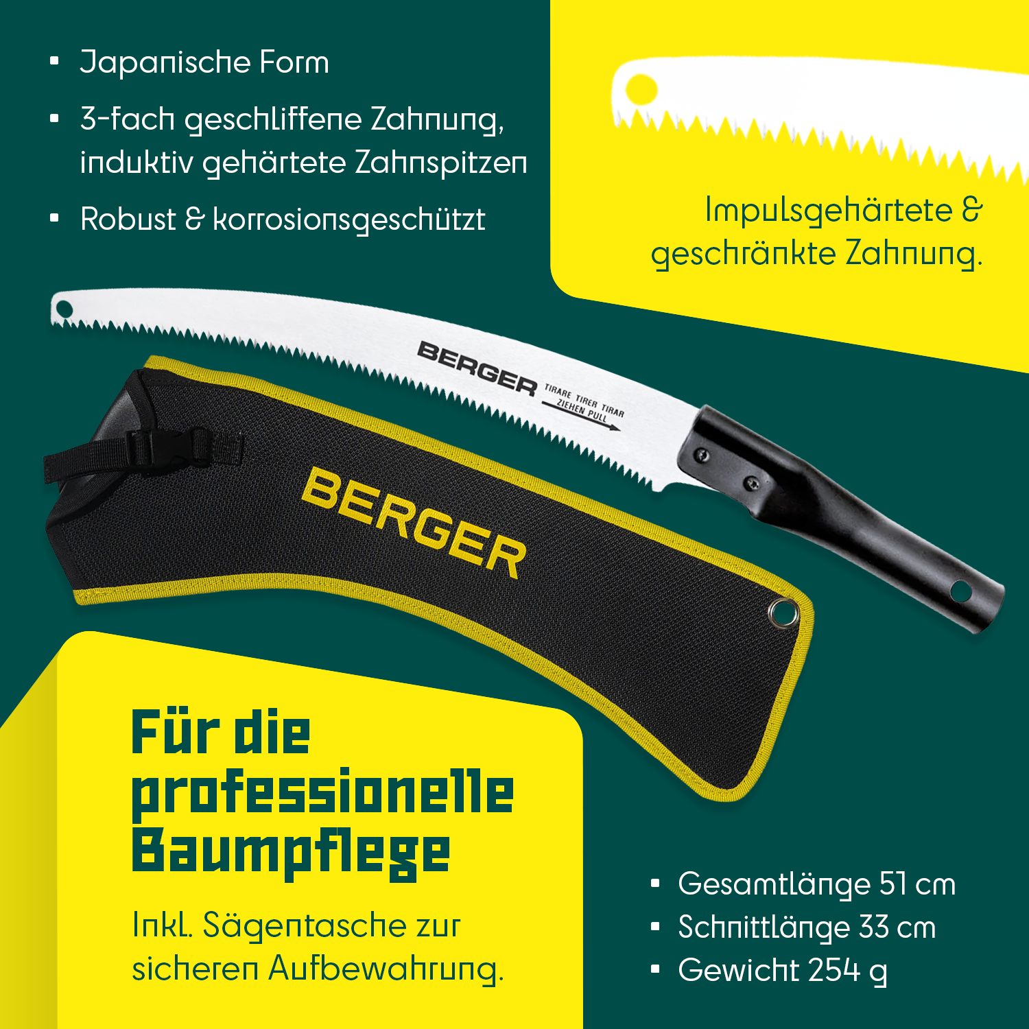 Berger ArboRapid Set 63811 | Bestehend aus ArboRapid Aufsatzsäge 63812 + Sägeköcher Basic 5129 - Julius Berger GmbH & Co. KG