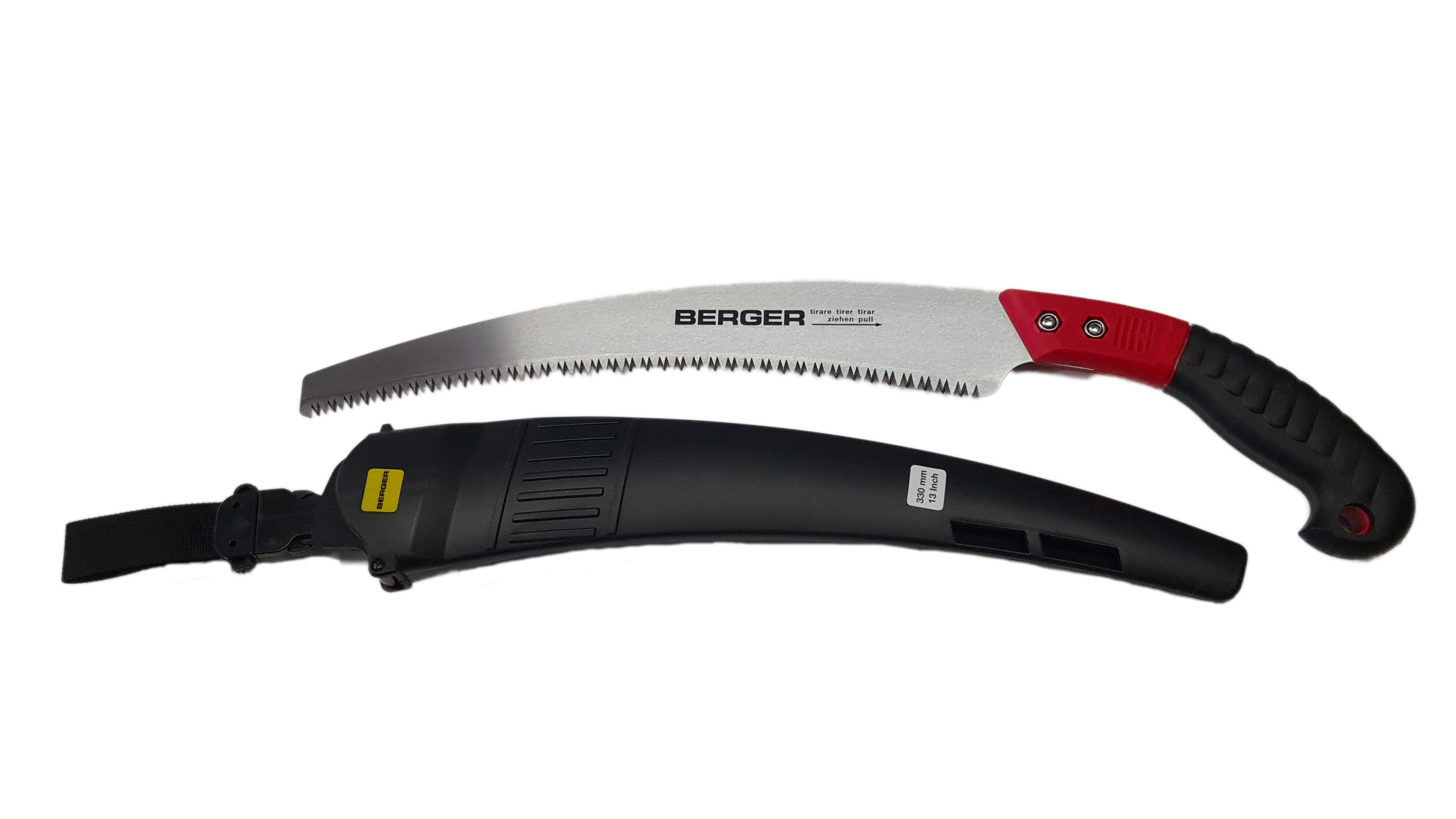 Scie à élaguer avec capot de protection 64850 | Lame de scie de 330 mm à dents grossières pour bois tendres 