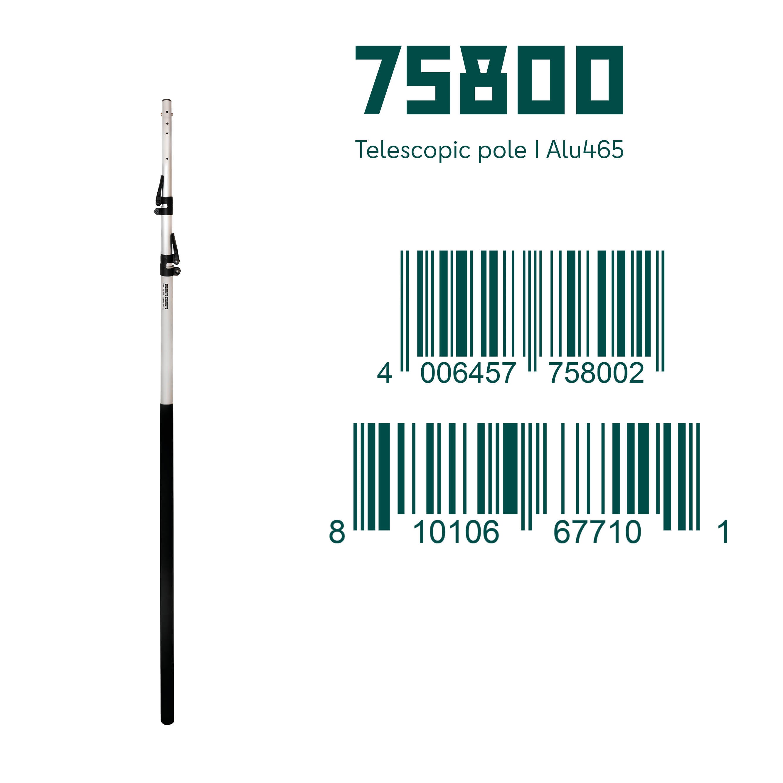 Berger ArboRapid 75800 | Dreiteilige Teleskopstange | Länge 1,75 - 4,65 m - Julius Berger GmbH & Co. KG