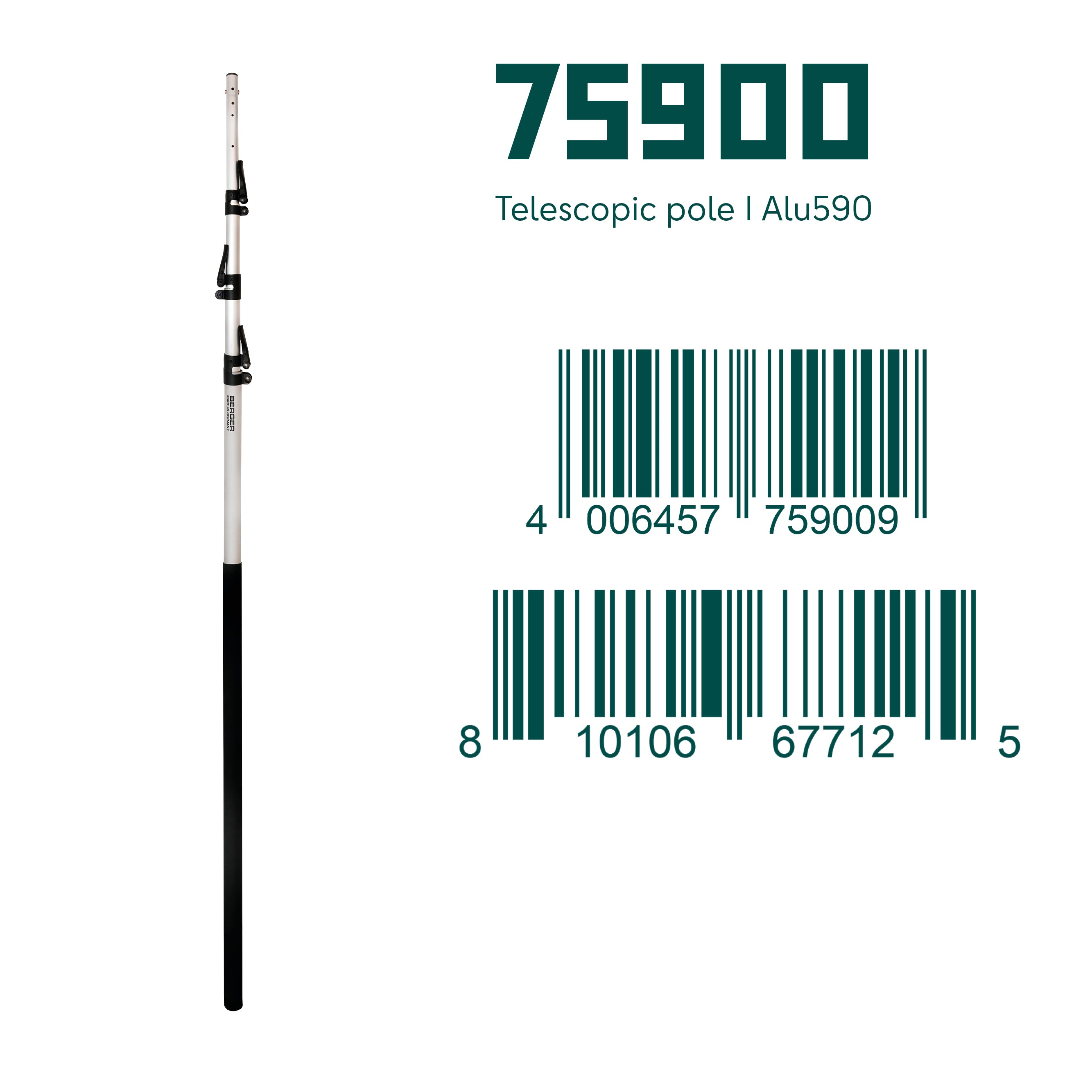 Berger ArboRapid 75900 |  Vierteilige Teleskopstange | Länge  1,75 m – 5,90 m - Julius Berger GmbH & Co. KG
