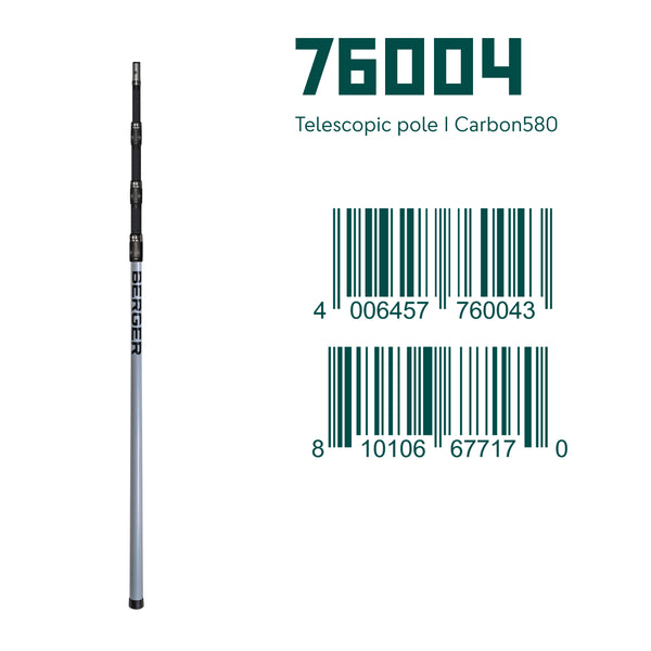 BERGER ArboRapid Ultra Light | 76004 | Grau/Schwarz | 4-teilig ausziehbare Teleskopstange, 3 Carbon- und 1 Glasfaserrohr „GFK" - Julius Berger GmbH & Co. KG