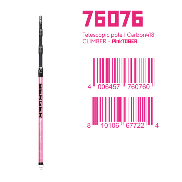 BERGER ArboRapid PINKtober Kletterstange | 76076 | 4-teilige Carbon-Teleskopstange | Länge 1,15–3,65 m | Easy-Click System | PINKtober Special Edition - Julius Berger GmbH & Co. KG