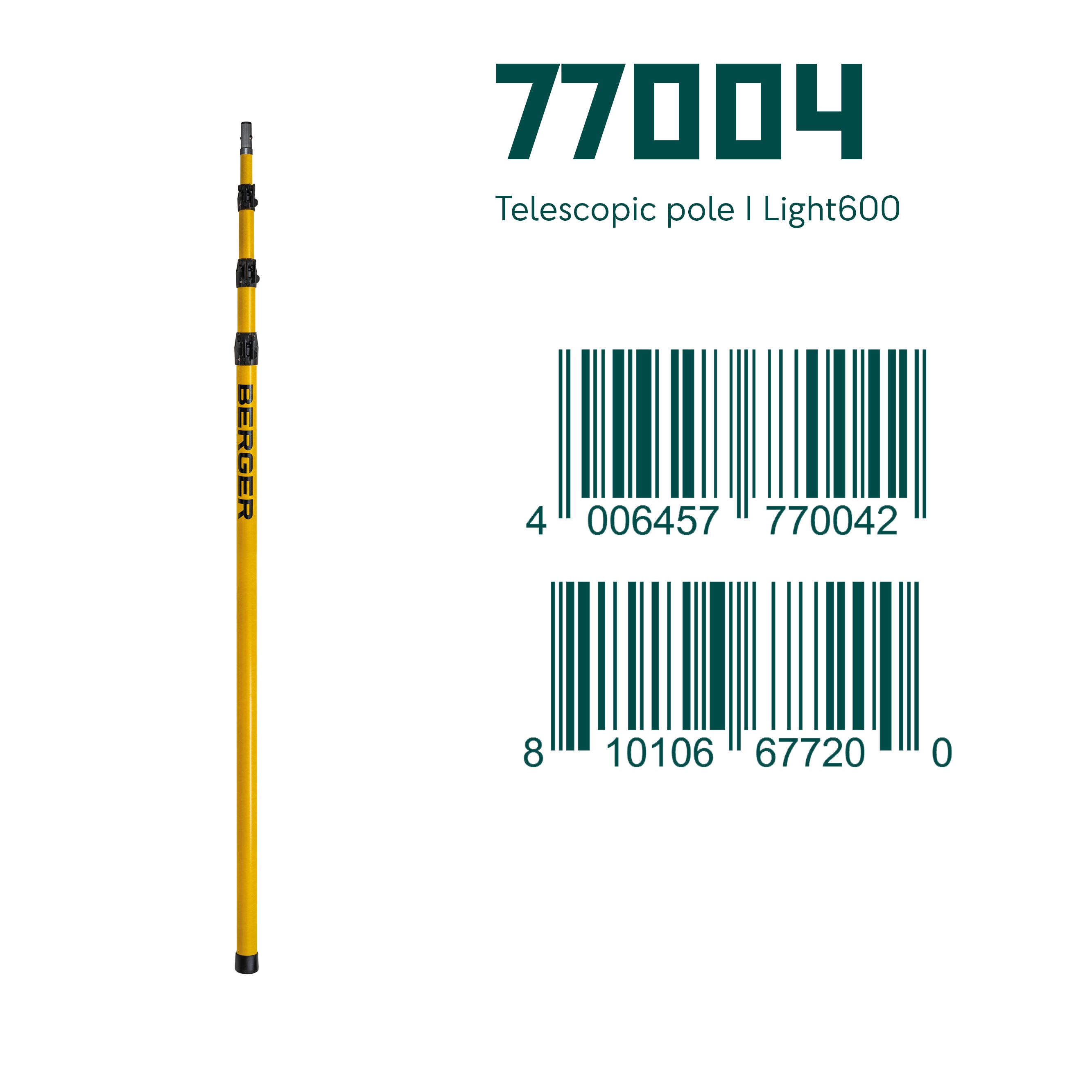 BERGER ArboRapid GFK | 77004 | Gelb | 4-teilige ausziehbare Teleskopstange aus Glasfaser - Julius Berger GmbH & Co. KG